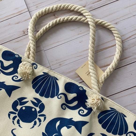 Jumbo Marine Life Beach Tote - Picture 3 of 8